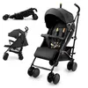 Image de Poussette Kinderkraft SIESTA 2 légère 79 kg jusquà 22 kg pliage canne harnais 5 points capote ventilée poignées mousse noir