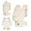 Image de Porte-bébé Kinderkraft ELARA ergonomique lin coton respirant panneau réglable position M capuche amovible 20 kg beige