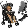 Image de Poussette canne compacte LIONELO Elia - Tres Légère - 6-36 mois - Moustiquaire incluse - Amortisseurs avant - Noir/Blanc