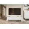 Image de Meuble TV sur pieds noir - VELDIO - 175 cm - blanc