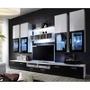 Image de Meuble Tv Mural Design "lyra" 300cm Noir & Blanc