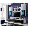 Image de Ensemble meuble TV mural - MINI - 200 cm x 190 cm x 45 cm - Blanc et noir