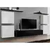 Image de Meuble Tv Mural Design "switch Iv" 320cm Blanc & Noir