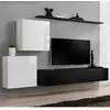 Image de Meuble Tv Mural Design "switch V" 250cm Blanc & Noir