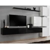 Image de Meuble Tv Mural Design "switch Ix" 310cm Noir & Blanc