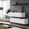 Image de Lot De 2 Bancs Muraux Blanc & Étagère "switch Sbii" 130cm Blanc