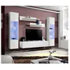 Image de Meuble TV - Fly III - 260 cm x 190 cm x 40 cm - Blanc - Vitrine suspendue avec étagères