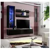 Image de Ensemble meuble TV mural - Fly II - 160 cm x 170 cm x 40 cm - Noir