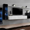 Image de Meuble Tv Mural Design "switch Xi" 330cm Blanc & Noir