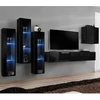 Image de Meuble Tv Mural Design "switch Xiii" 330cm Noir