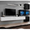 Image de Meuble Tv Mural Design "switch Xix" 310cm Blanc & Noir