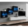 Image de Meuble Tv Mural Design "switch Xx" 330cm Blanc & Noir
