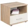 Image de Table De Chevet "dino" 45cm Chêne & Blanc