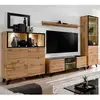 Image de Ensemble Meuble Tv & Bibliothèque "thin" 330cm Noir & Naturel