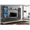 Image de Ensemble mural - Switch XVIII - 2 vitrines LED - 1 vitrine verticale - 2 bancs TV - 1 étagère - Graphite