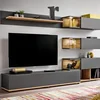 Image de Meuble Tv Design "silk" 240cm Gris & Naturel
