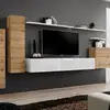 Image de Meuble Tv Mural Design "switch I" 330cm Naturel & Blanc