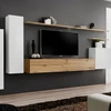 Image de Meuble Tv Mural Design "switch I" 330cm Blanc & Naturel
