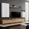 Image de Meuble Tv Mural Design "switch Ii" 270cm Blanc & Naturel