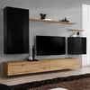 Image de Meuble Tv Mural Design "switch Ii" 270cm Noir & Naturel