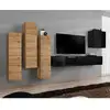 Image de Meuble Tv Mural Design "switch Iii" 330cm Naturel & Noir