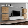 Image de Meuble Tv Mural Design "switch Iv" 320cm Naturel & Blanc
