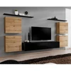Image de Meuble Tv Mural Design "switch Iv" 320cm Naturel & Noir
