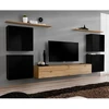 Image de Meuble Tv Mural Design "switch Iv" 320cm Noir & Naturel