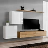 Image de Meuble Tv Mural Design "switch V" 250cm Blanc & Naturel
