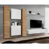 Image de Meuble Tv Mural Design "switch Vi" 330cm Naturel & Blanc
