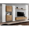 Image de Meuble Tv Mural Design "switch Vi" 330cm Blanc & Naturel