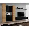 Image de Meuble Tv Mural Design "switch Vi" 330cm Naturel & Noir