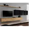 Image de Meuble Tv Mural Design "switch Vii" 340cm Naturel & Noir