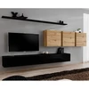 Image de Meuble Tv Mural Design "switch Vii" 340cm Noir & Naturel