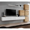 Image de Meuble Tv Mural Design "switch Ix" 310cm Blanc & Naturel