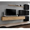 Image de Meuble Tv Mural Design "switch Ix" 310cm Naturel & Noir