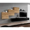 Image de Meuble Tv Mural Design "switch X" 330cm Naturel & Noir