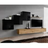 Image de Meuble Tv Mural Design "switch X" 330cm Noir & Naturel