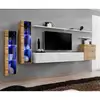 Image de Meuble Tv Mural Design "switch Xi" 330cm Naturel & Blanc