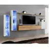 Image de Meuble Tv Mural Design "switch Xi" 330cm Blanc & Naturel