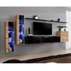 Image de Meuble Tv Mural Design "switch Xi" 330cm Naturel & Noir