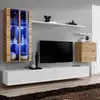 Image de Meuble Tv Mural Design "switch Xii" 270cm Naturel & Blanc