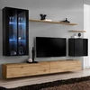 Image de Meuble Tv Mural Design "switch Xii" 270cm Noir & Naturel