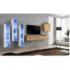 Image de Meuble Tv Mural Design "switch Xiii" 330cm Naturel & Blanc