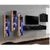 Image de Meuble Tv Mural Design "switch Xiii" 330cm Noir & Naturel