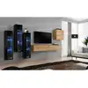 Image de Meuble Tv Mural Design "switch Xiii" 330cm Naturel & Noir