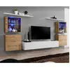 Image de Meuble Tv Mural Design "switch Xiv" 320cm Naturel & Blanc