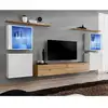 Image de Meuble Tv Mural Design "switch Xiv" 320cm Blanc & Naturel