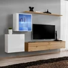 Image de Meuble Tv Mural Design "switch Xv" 260cm Naturel & Blanc