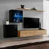 Image de Meuble Tv Mural Design "switch Xv" 260cm Naturel & Noir